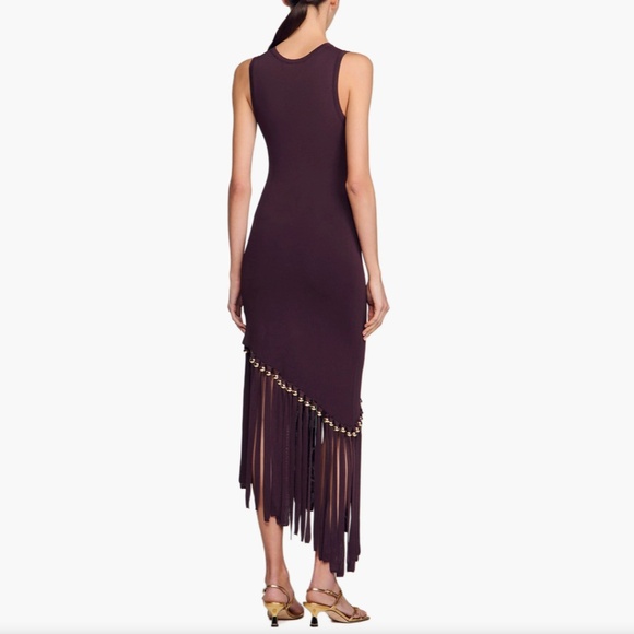 Swann Asymmetric Fringe Hem Dress - Picture 2 of 7